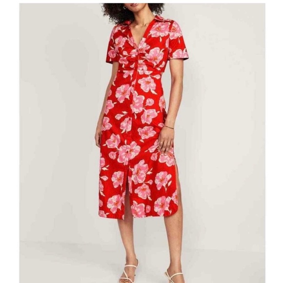 NWT Old Navy Cutout Midi Shirt Dress - Picture 3 of 7